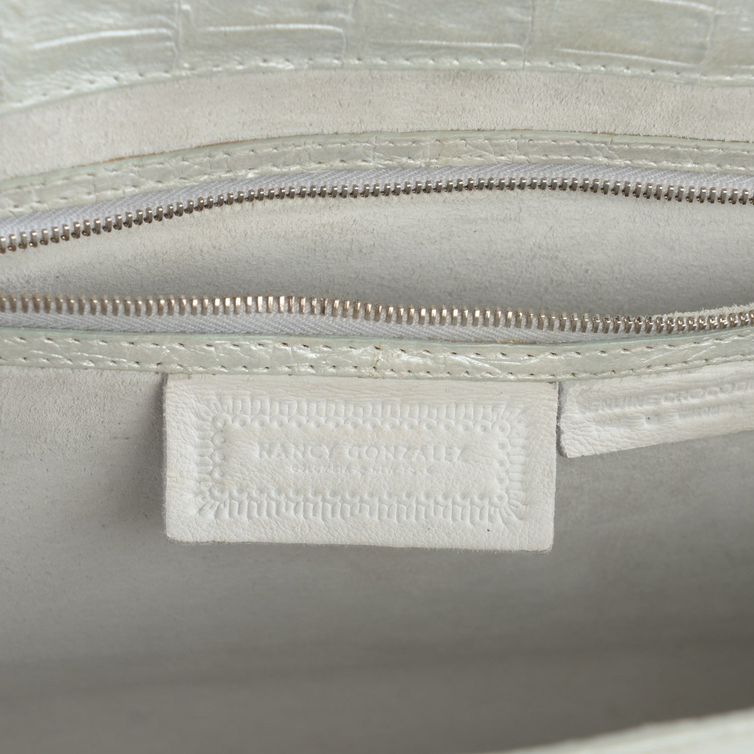 Nancy Gonzalez Metallic Crocodile Frame Clutch Silver 5 of 8