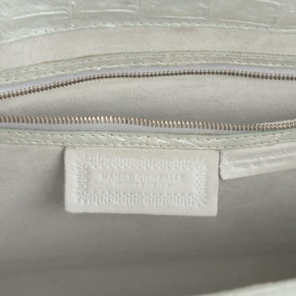 Nancy Gonzalez Metallic Crocodile Frame Clutch Silver 5 of 8