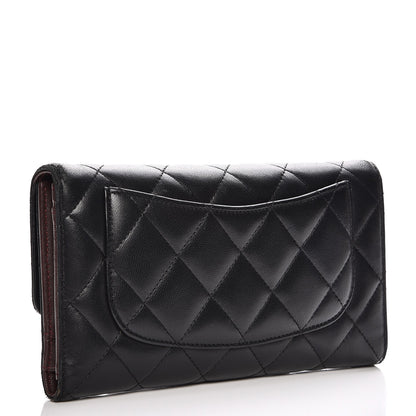Chanel Lambskin Quilted Large Flap Wallet Black 3 of 10