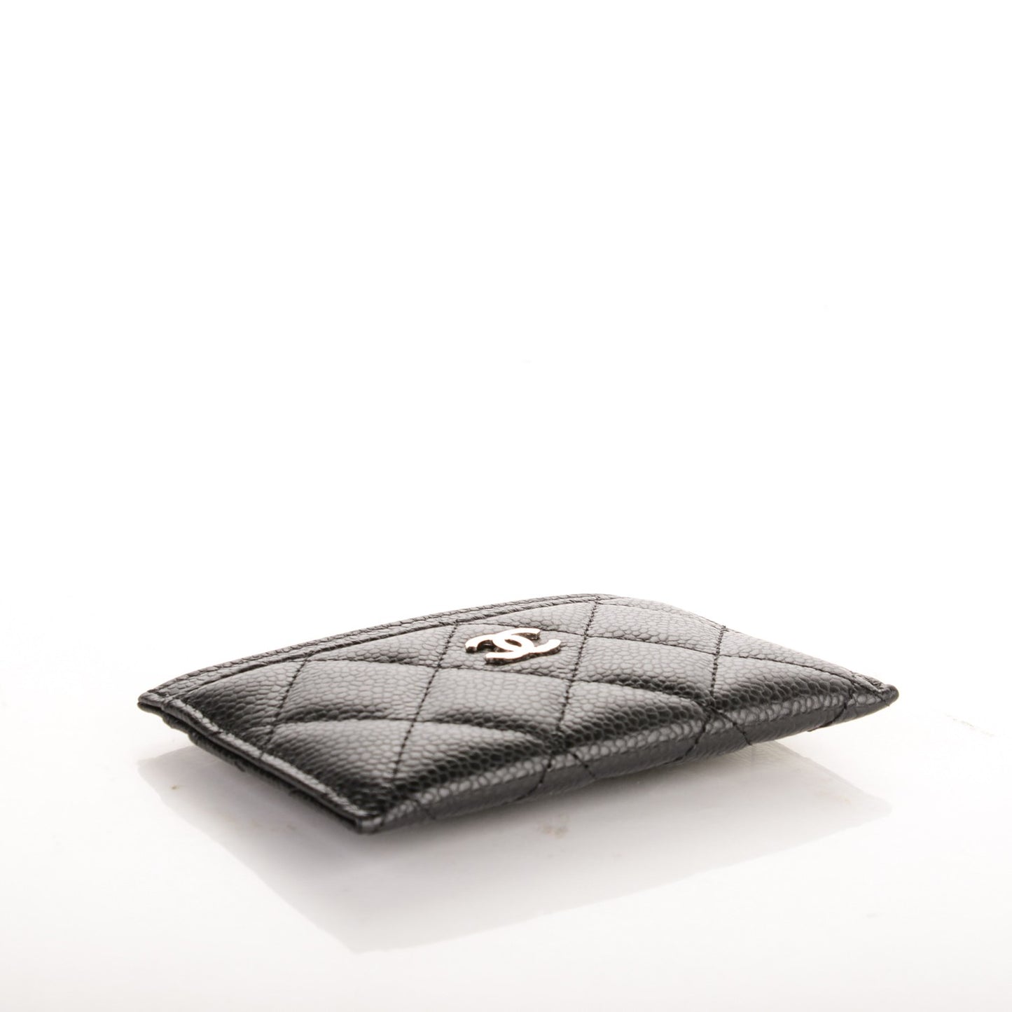 Caviar Quilted Card Holder Black