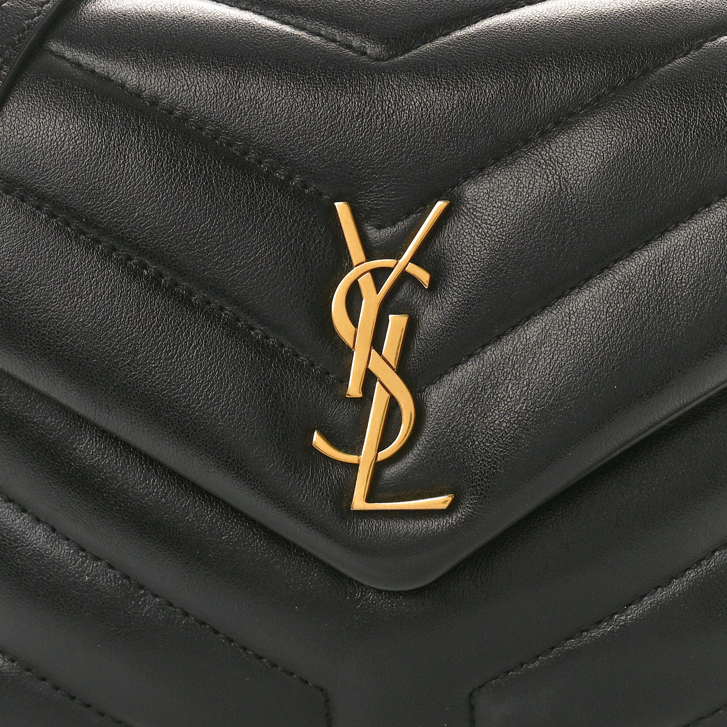 Saint Laurent Calfskin Y Quilted Monogram Toy Loulou Crossbody Bag Black 9 of 11