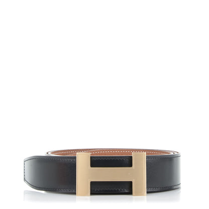 Hermes Box Togo 32mm Quizz H Belt 95 Black Gold 1 of 8