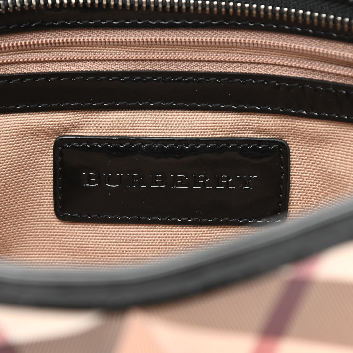 Burberry Patent Nova Check Shoulder Bag Black 5 of 9