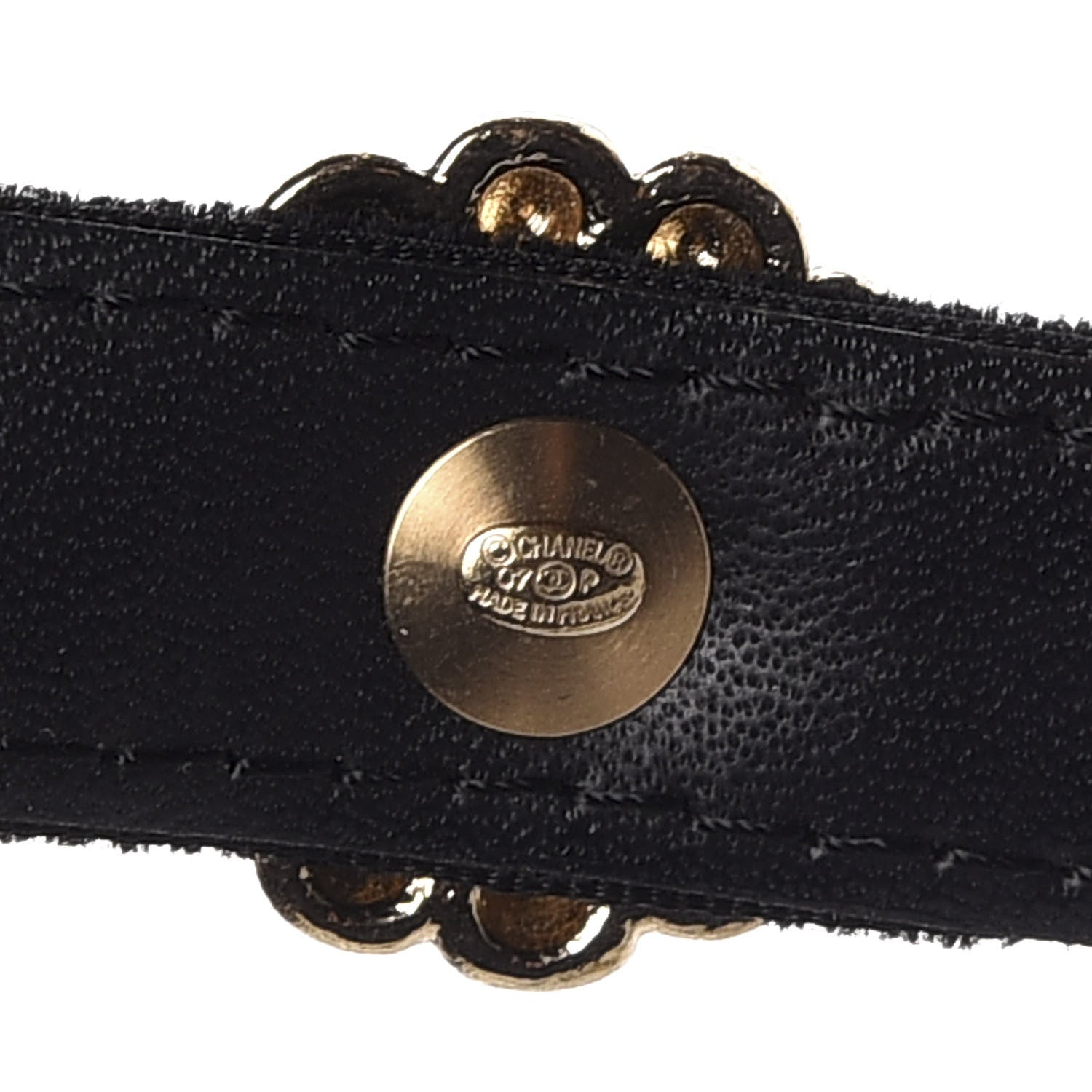 Chanel Velvet CC Belt Black Gold 5 of 5