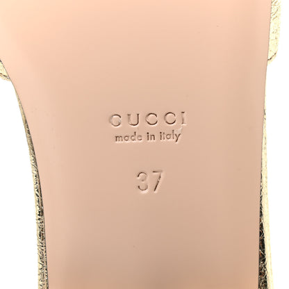 Gucci Galassia GG Marmont Flat Slide Sandals 37 Platino 6 of 8