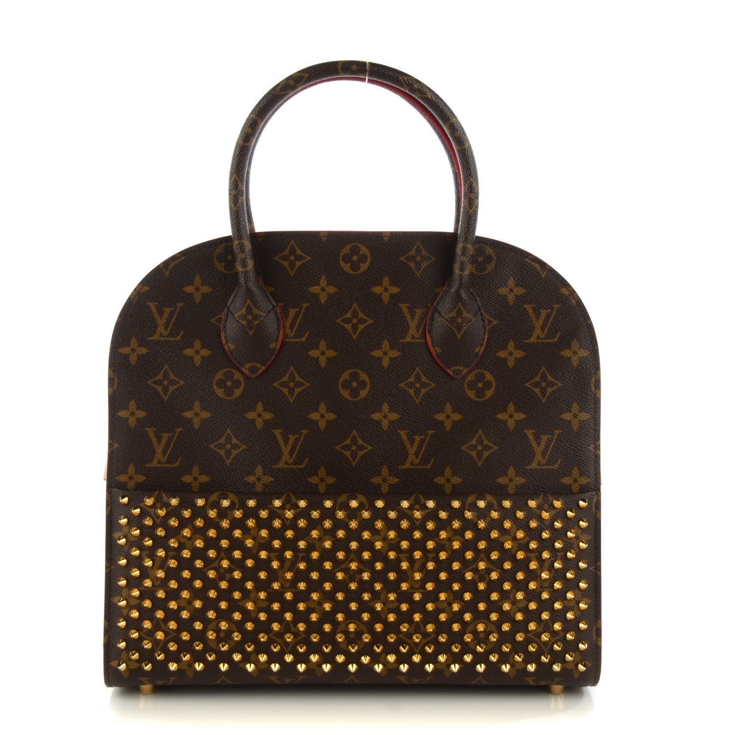 Louis Vuitton Monogram Calf Hair Spikes Iconoclasts Christian Louboutin Tote Red 1 of 7
