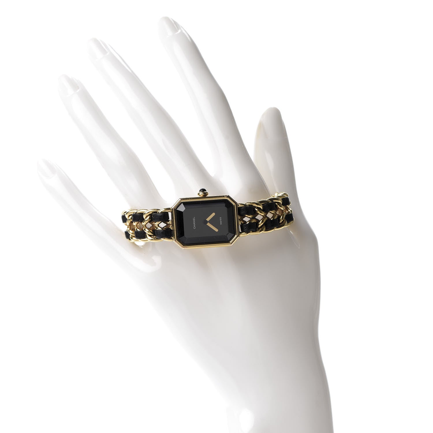Chanel Stainless Steel Lambskin 20mm Chain Premiere Quartz Watch Gold L 2 of 7