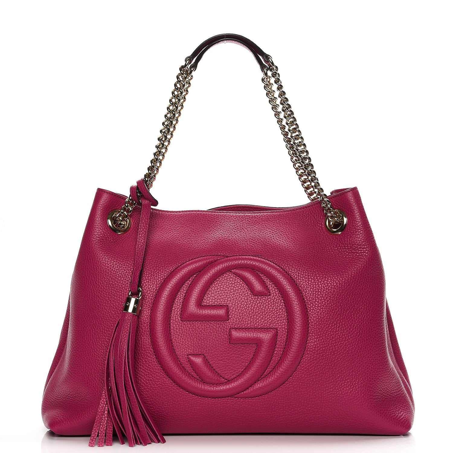 Gucci Cellarius Calfskin Medium Soho Chain Shoulder Bag Bright Bouganville 1 of 8