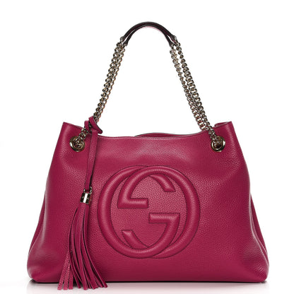 Gucci Cellarius Calfskin Medium Soho Chain Shoulder Bag Bright Bouganville 1 of 8