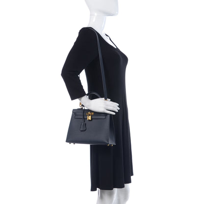 Hermes Epsom Kelly Sellier 25 Bleu Indigo 2 of 43