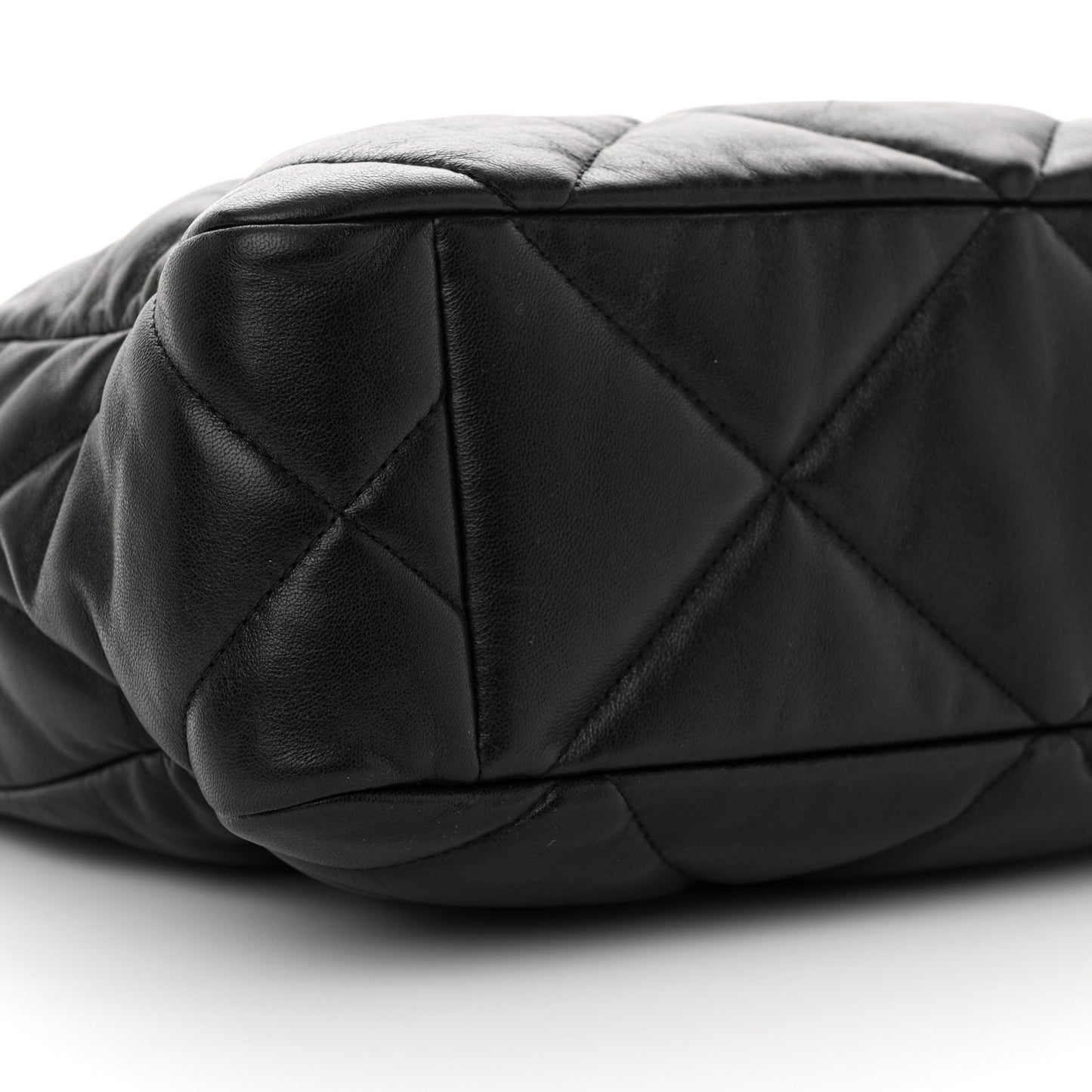 Lambskin Quilted Chanel 19 Shopping Bag Black