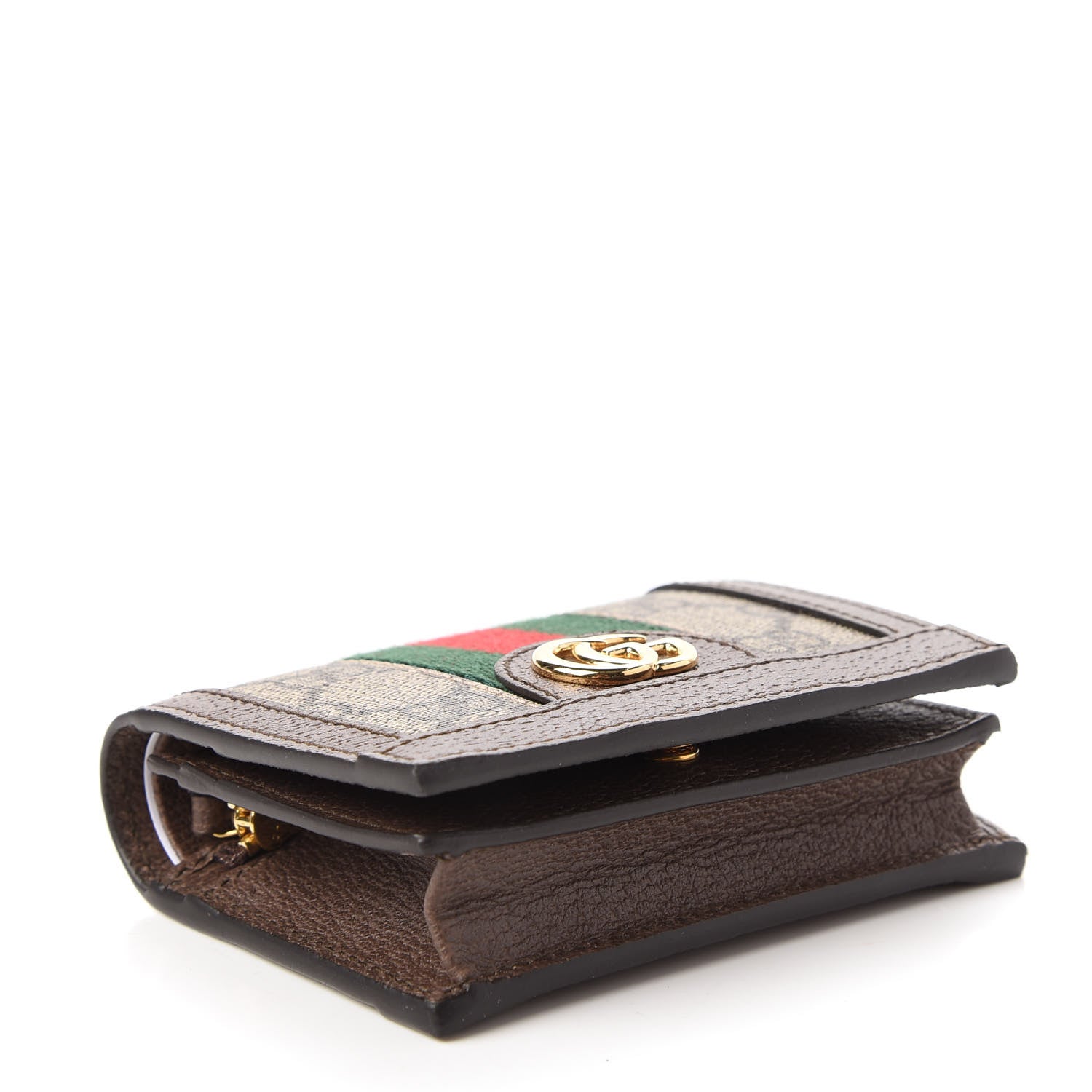 Gucci GG Supreme Monogram Web Ophidia Card Case Beige New Acero 4 of 11