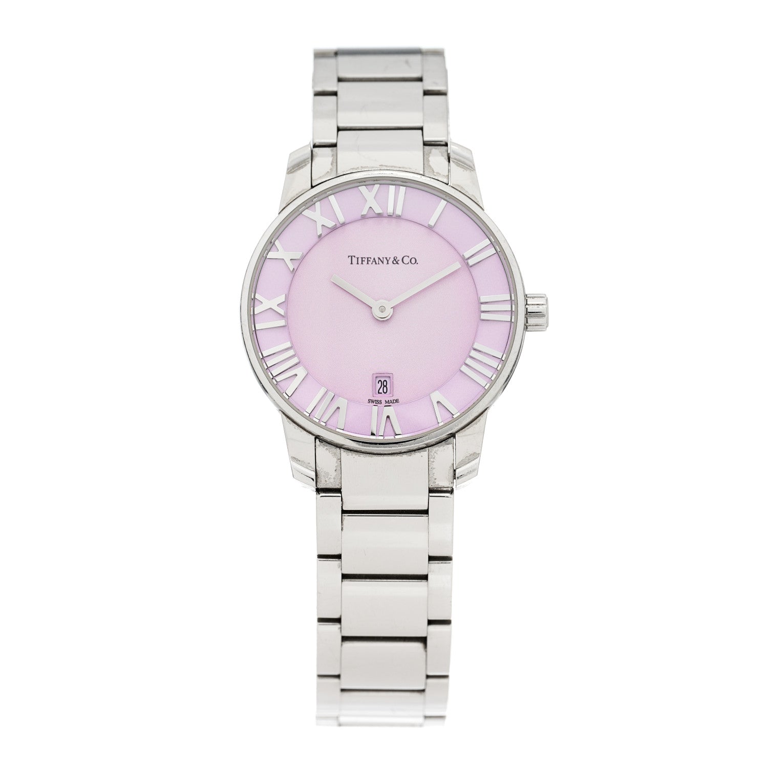 Tiffany Stainless Steel 29mm Atlas 2-Hand Quartz Watch Mauve 1 of 5