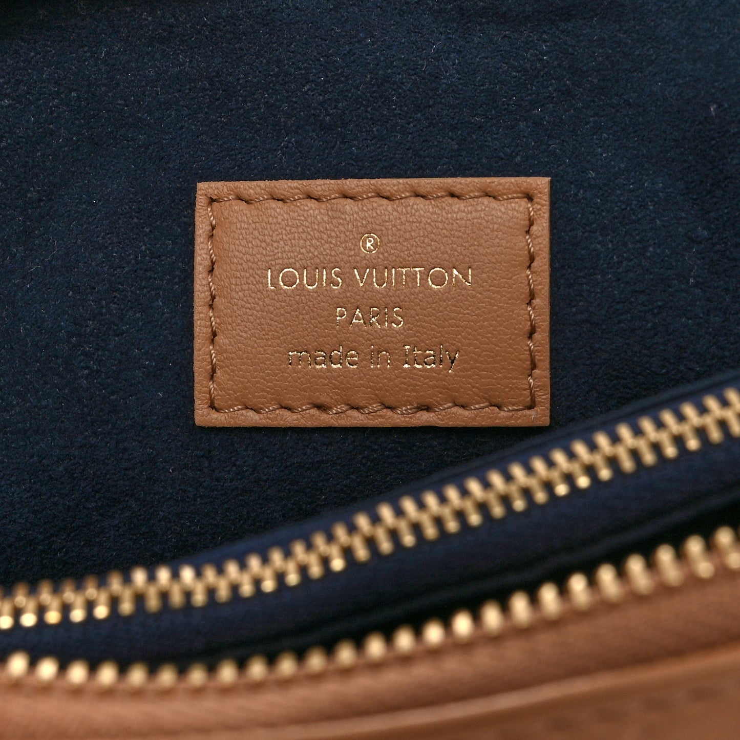 Lambskin Embossed Monogram Coussin PM Camel