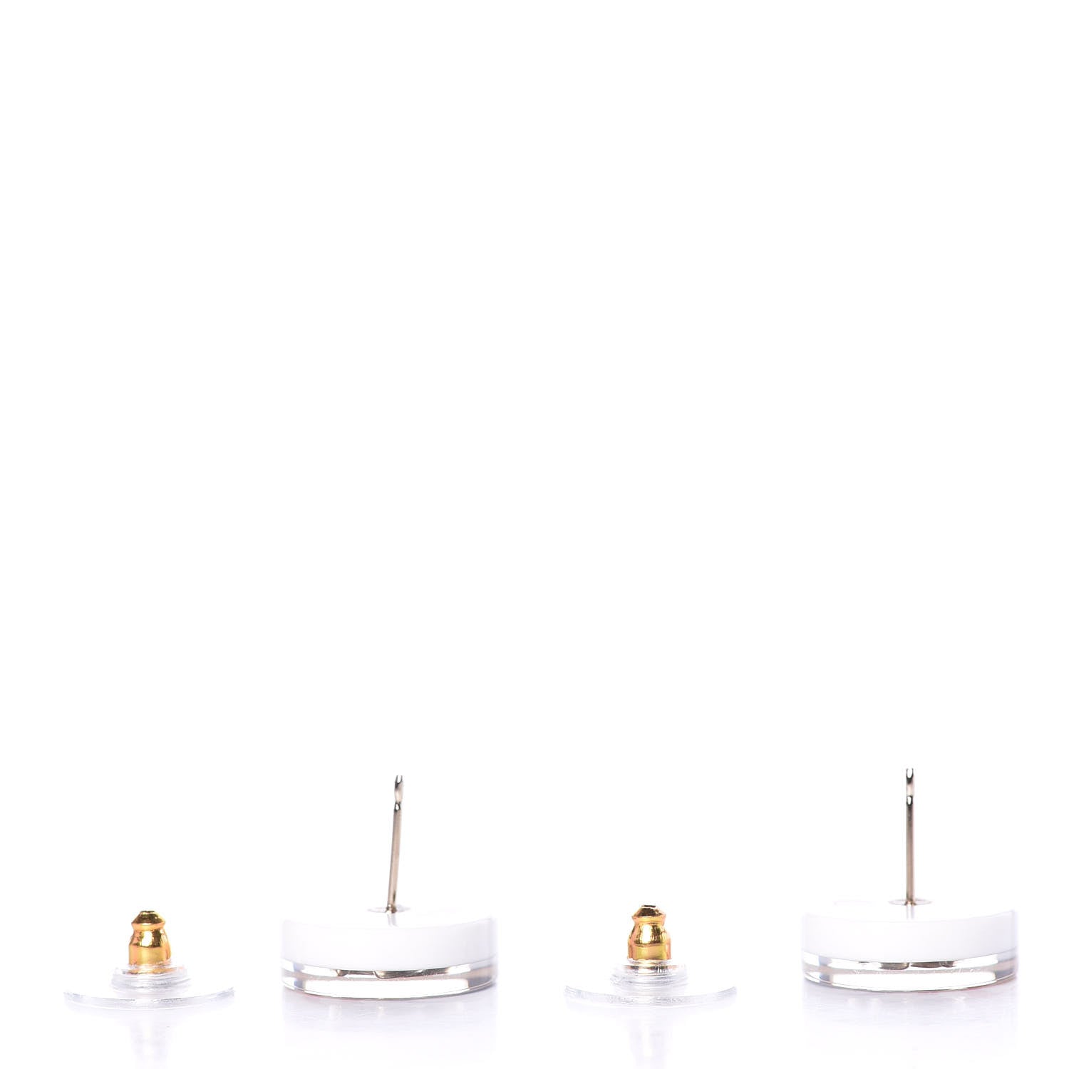 Chanel Resin Glitter Stripe CC Earrings Multicolor 2 of 4