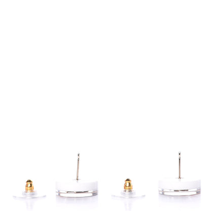 Chanel Resin Glitter Stripe CC Earrings Multicolor 2 of 4