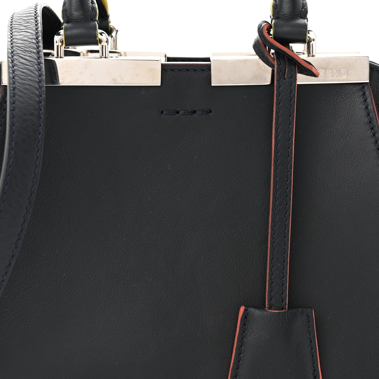 Fendi Vitello Dolce Mini 3Jours Tote Blue Notte 8 of 12