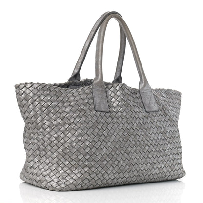 Bottega Veneta Metallic Nappa Intrecciato Medium Moon Cabat Silver 4 of 12
