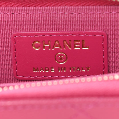 Chanel Caviar Quilted Zip Card Holder Fuchsia 5 of 7