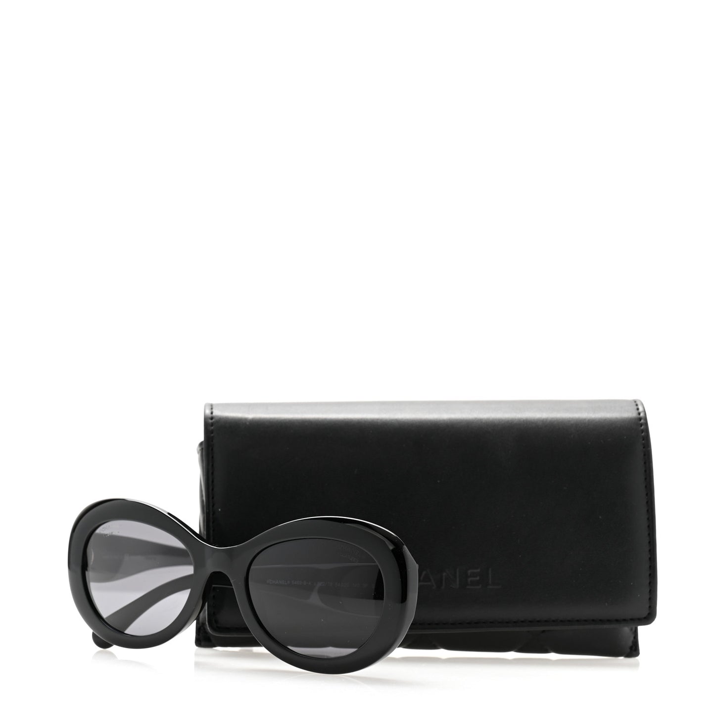 Acetate Polarized Oval CC Sunglasses 5469-B-A Black