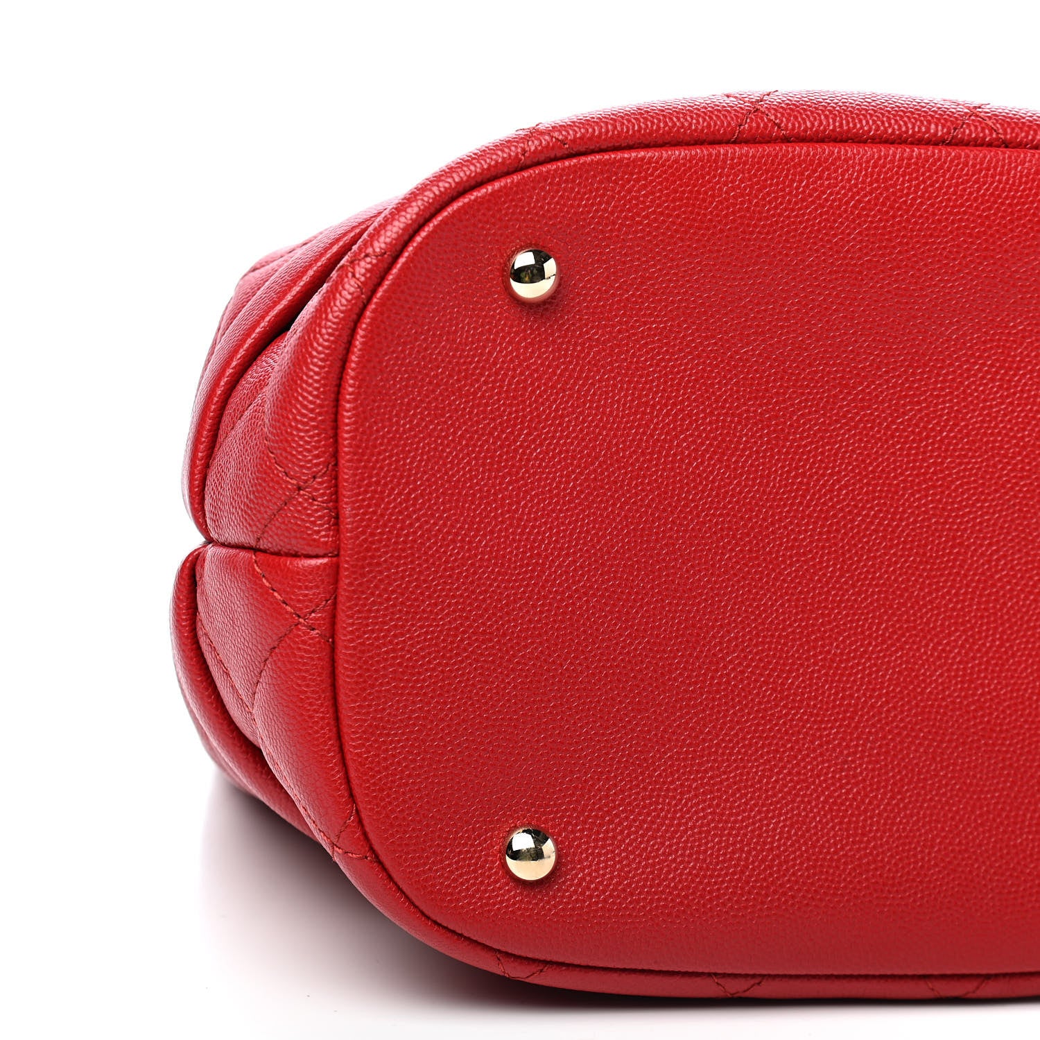 Chanel Caviar Quilted Rolled Up Bucket Drawstring Bag Red 6 of 9