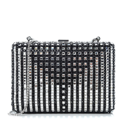 Judith Leiber Crystal Minaudière Clutch Black Silver 1 of 11