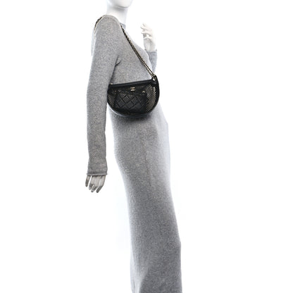 Chanel Mesh Shiny Lambskin Chain Hobo Black 3 of 11