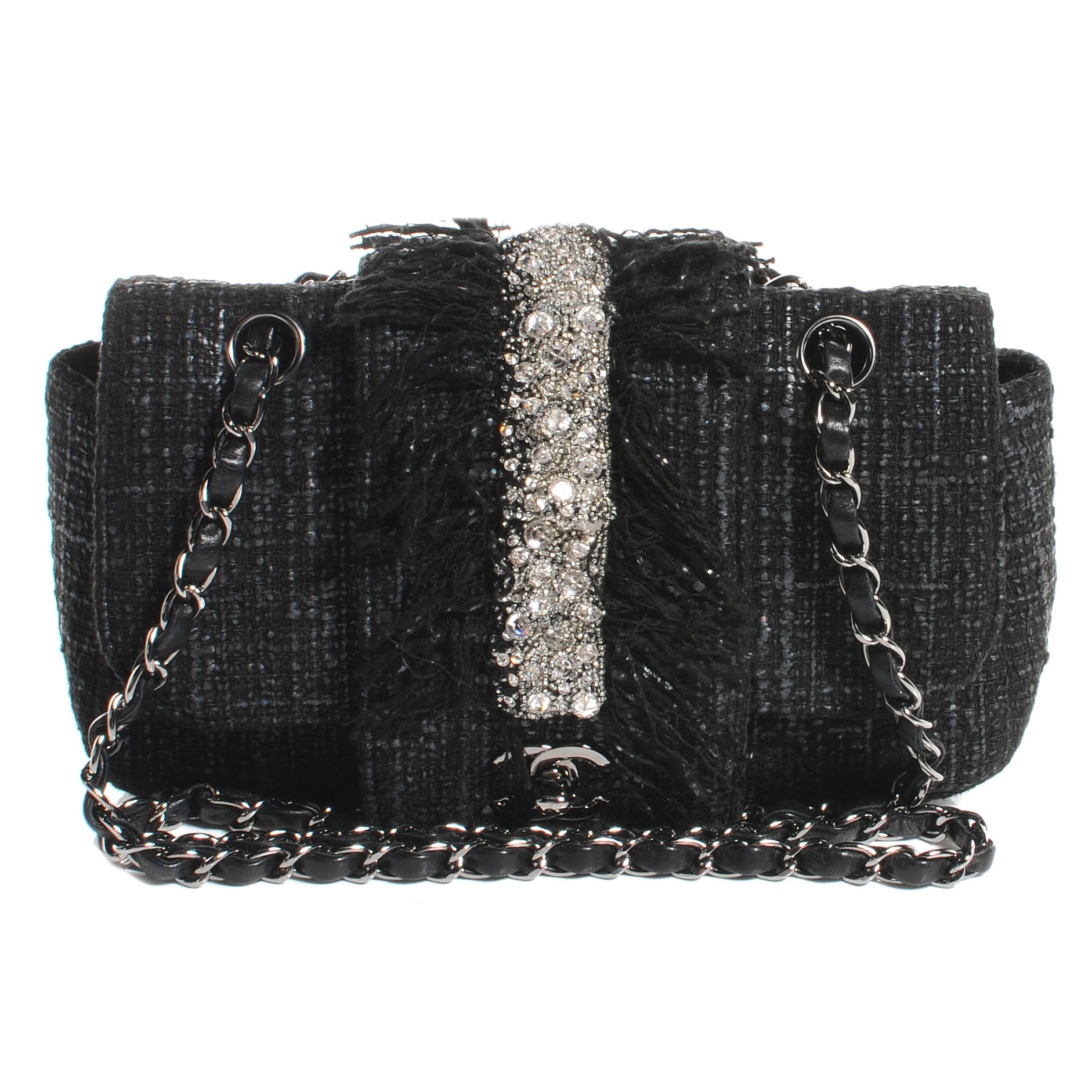 Chanel Tweed Swarovski Crystal Small Flap Black 1 of 7
