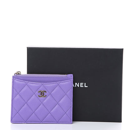 Chanel Caviar Quilted CC Zip Card Holder Purple 7 of 7
