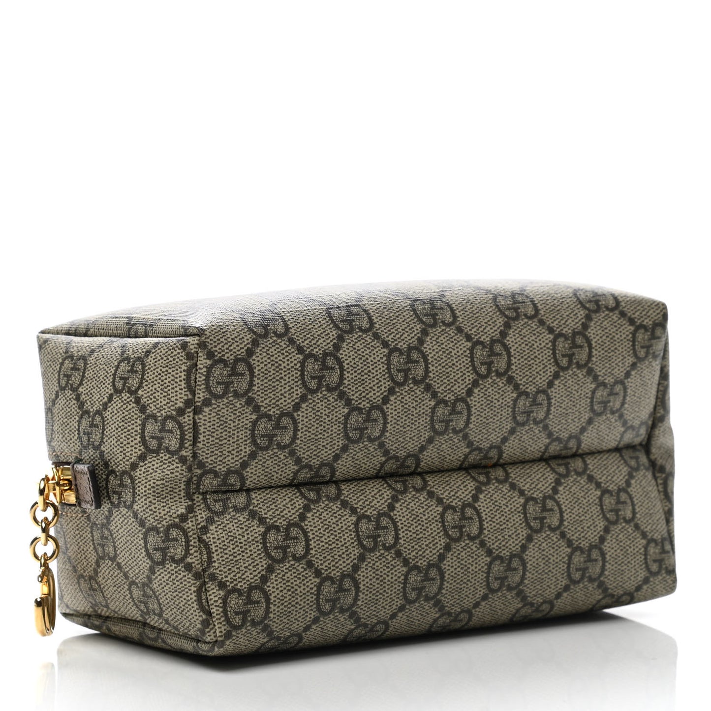 Soft GG Supreme Monogram Calfskin Medium Ophidia Cosmetic Case Beige Ebony New Acero