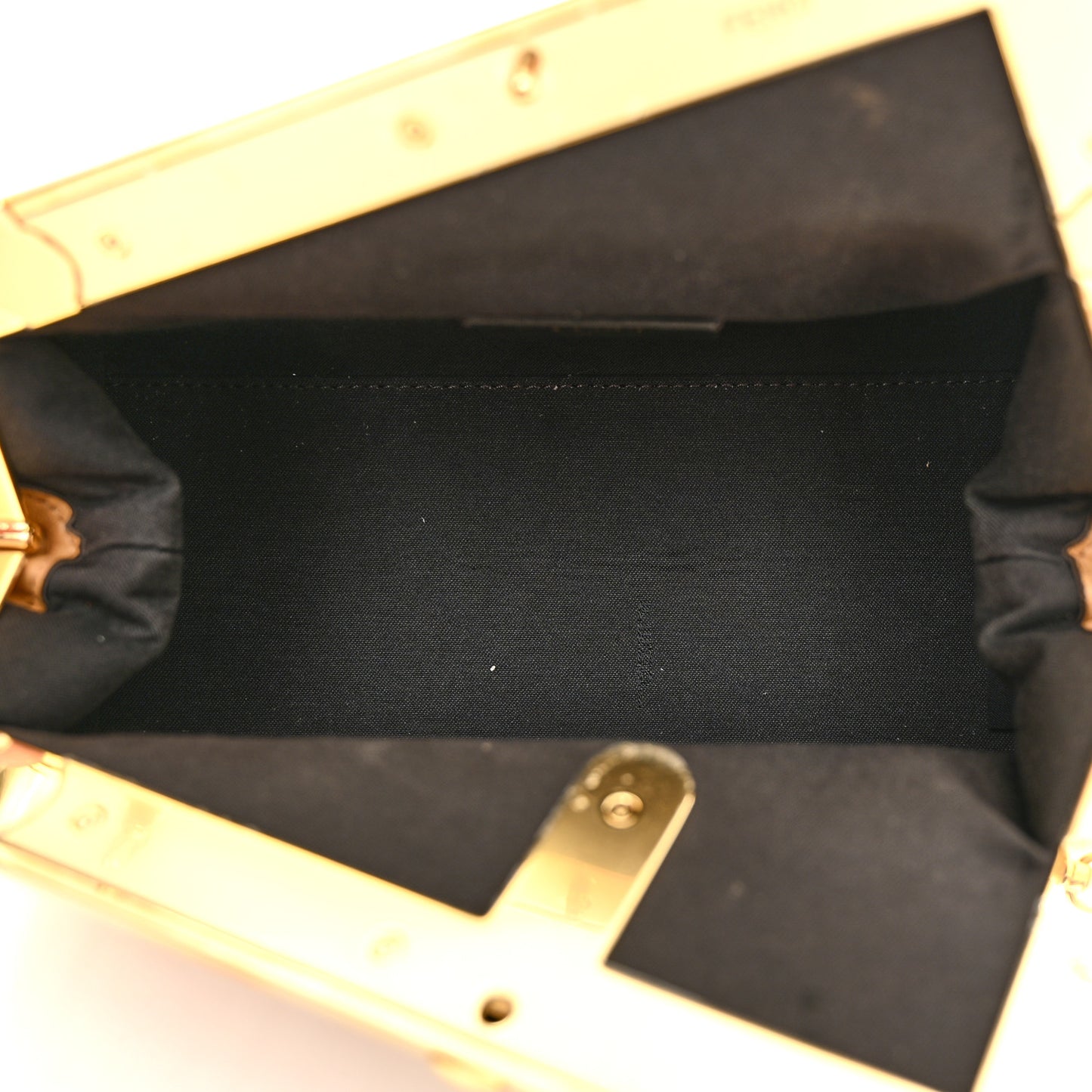 Raffia Chenille Shiny Nappa FF 1974 Small Fendi First Natural White Miele Scuro