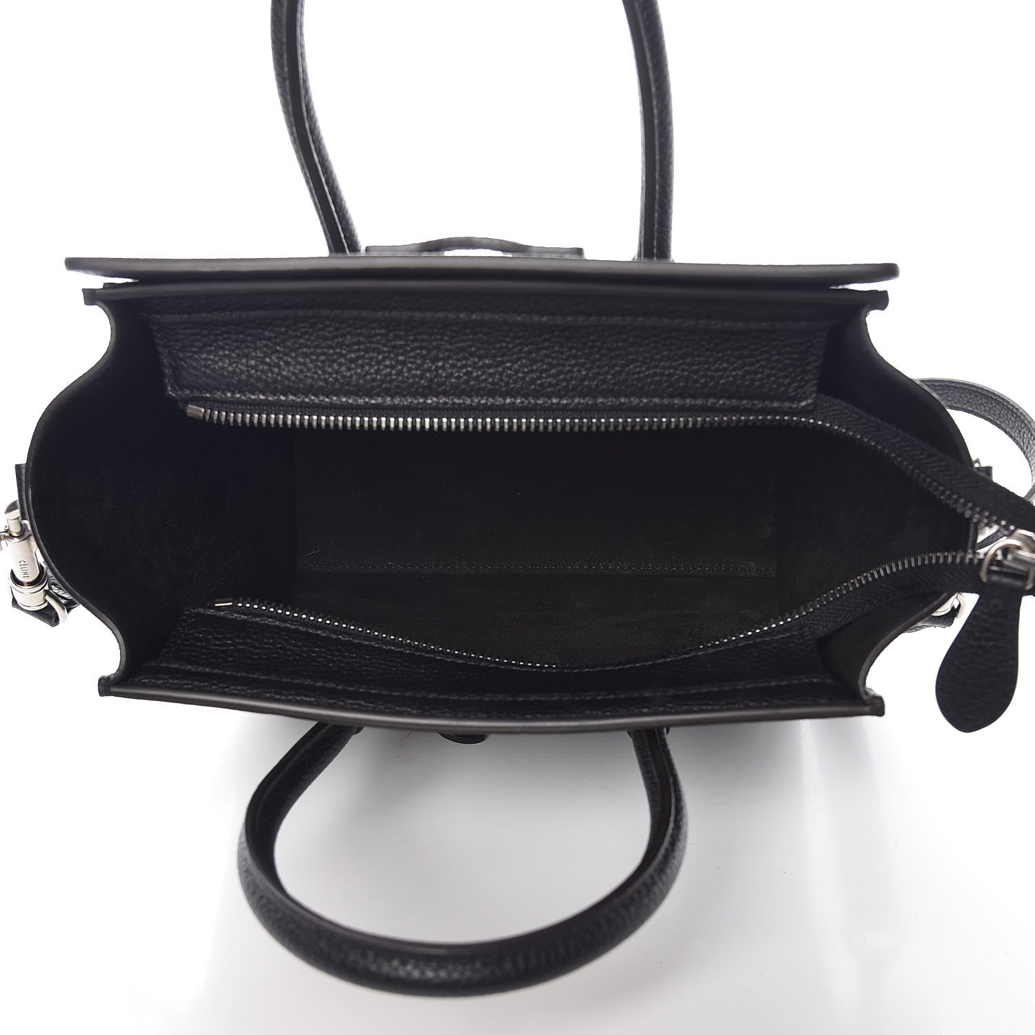 Celine Drummed Calfskin Nano Luggage Black 5 of 10