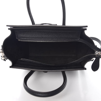 Celine Drummed Calfskin Nano Luggage Black 5 of 10