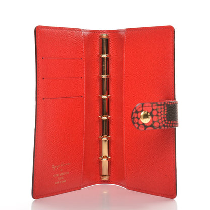 Louis Vuitton Monogram Kusama Town Small Ring Agenda Cover Red 5 of 6