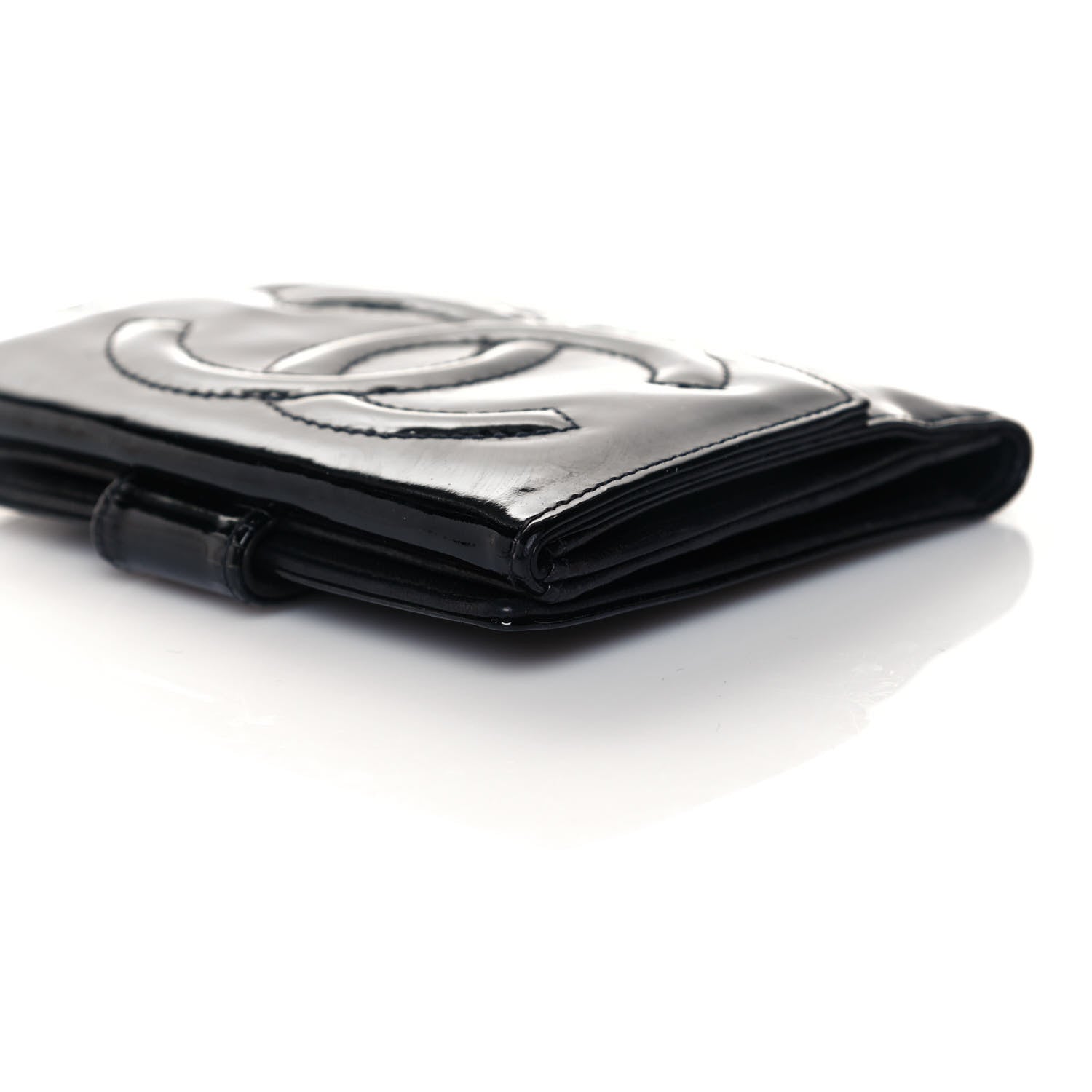 Chanel Patent Timeless CC Compact French Wallet Black 12 of 15