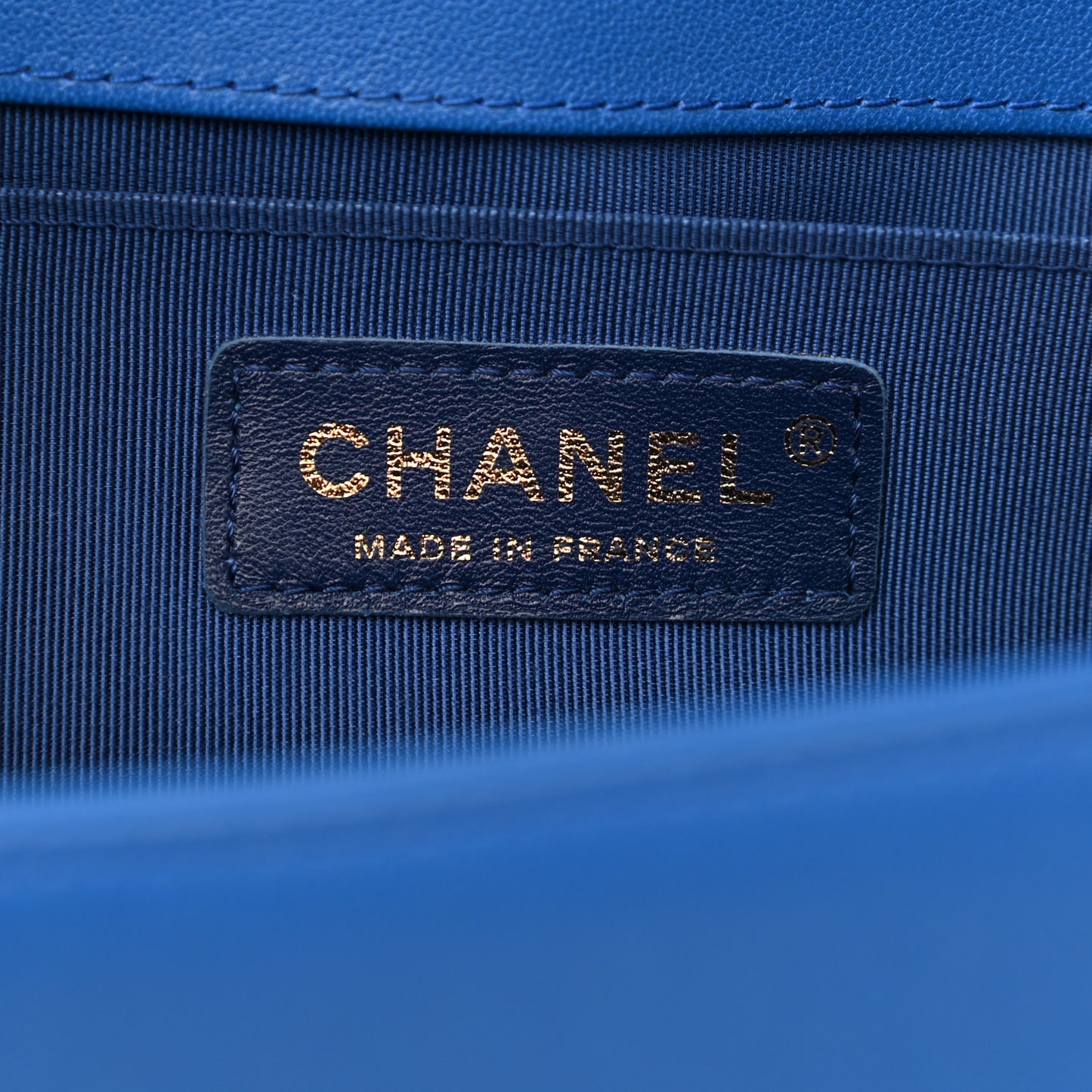Lambskin Quilted Medium Boy Flap Blue