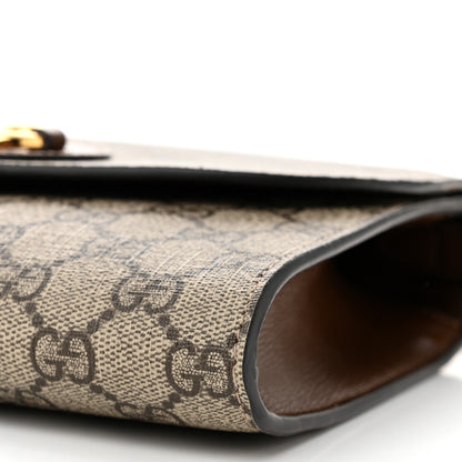 Gucci GG Supreme Monogram Azalea Calfskin Web Small Horsebit 1955 Crossbody Bag Beige Ebony Brown Sugar 10 of 11