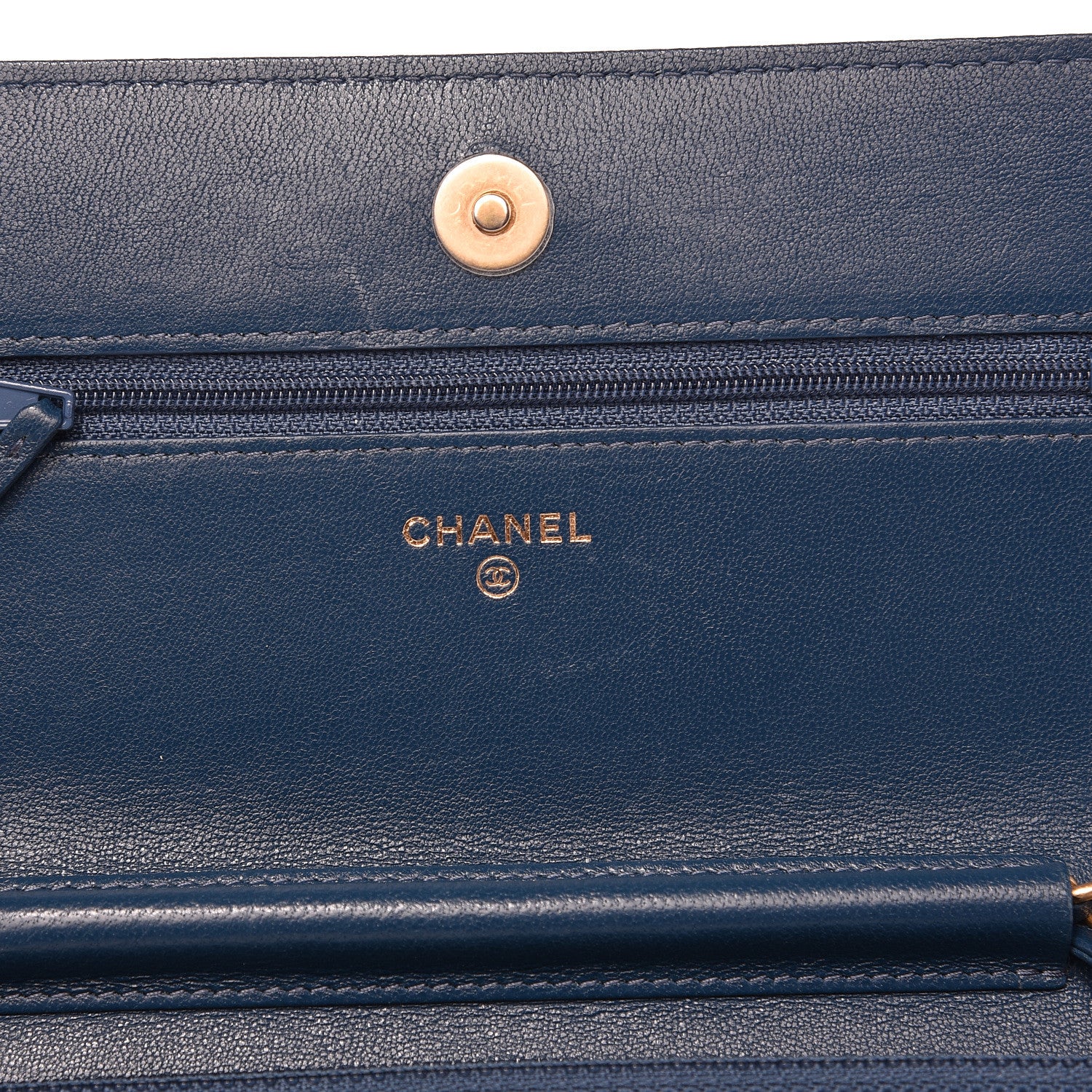 Chanel Goatskin Quilted 19 Wallet On Chain WOC Blue 6 of 14