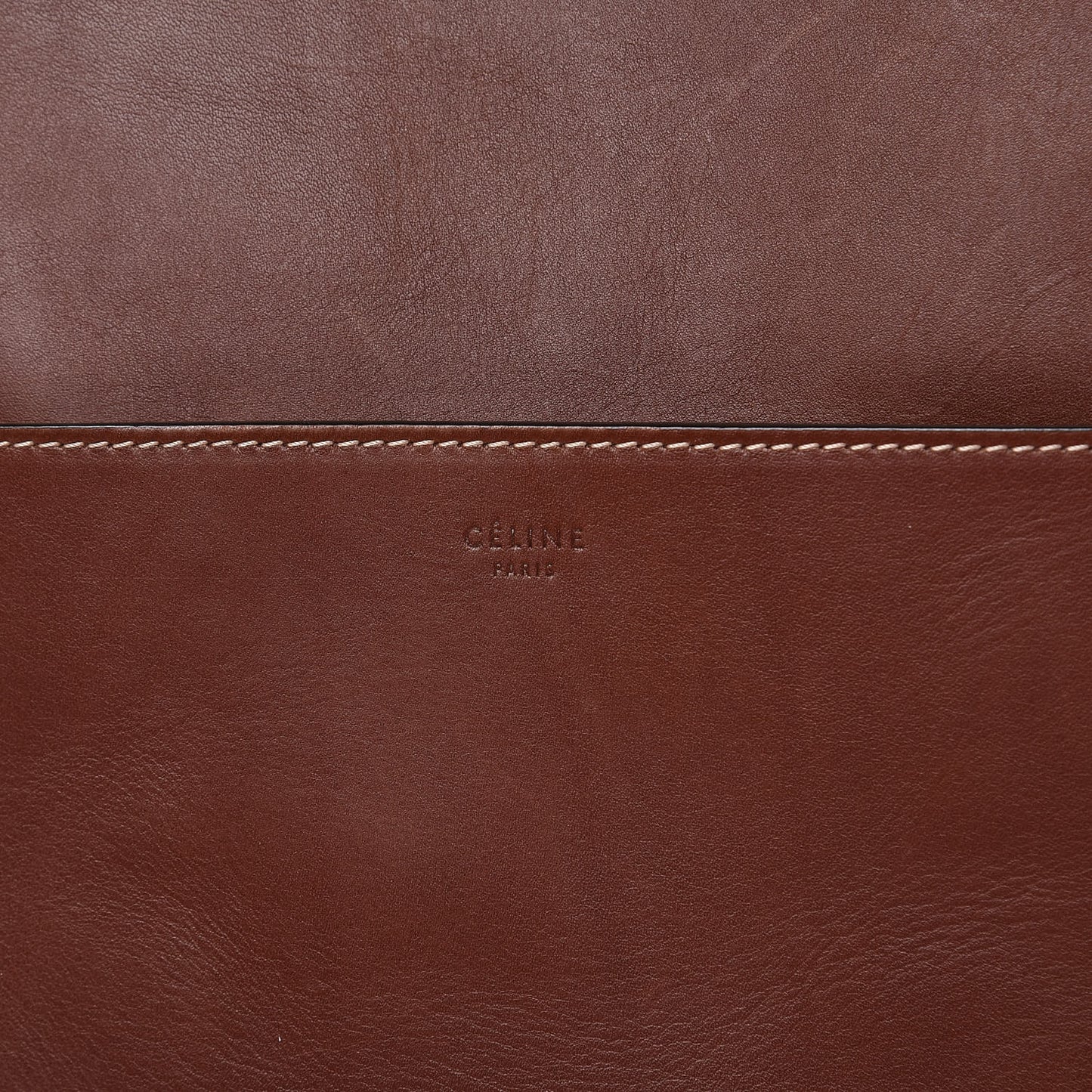 Natural Calfskin Sangle Bucket Bag Dark Brown