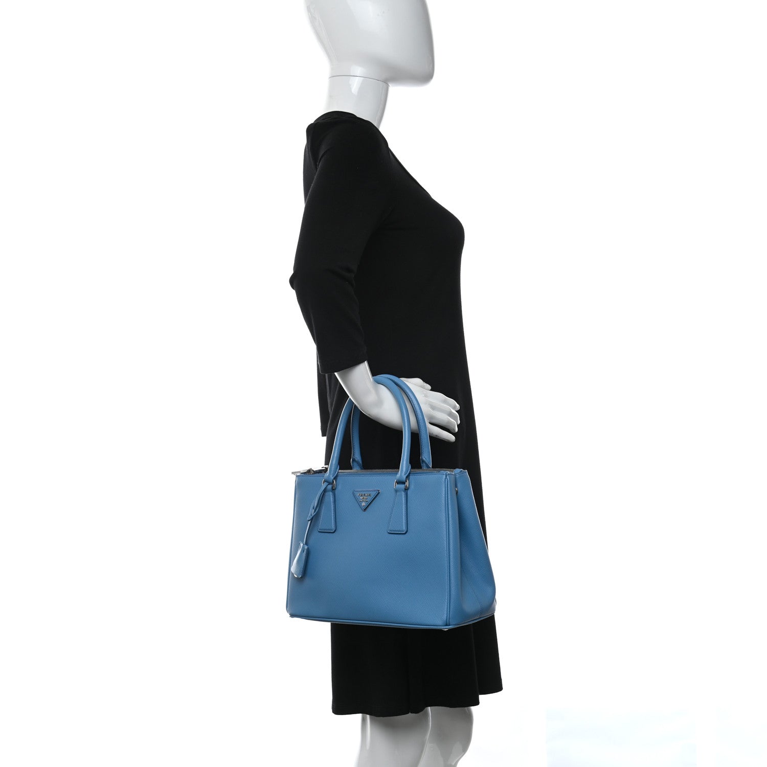 Prada Saffiano Small Galleria Double Zip Tote Mare 2 of 11