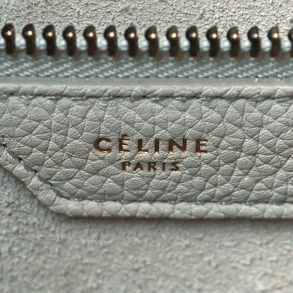 Celine Drummed Calfskin Micro Luggage Chalk 6 of 11