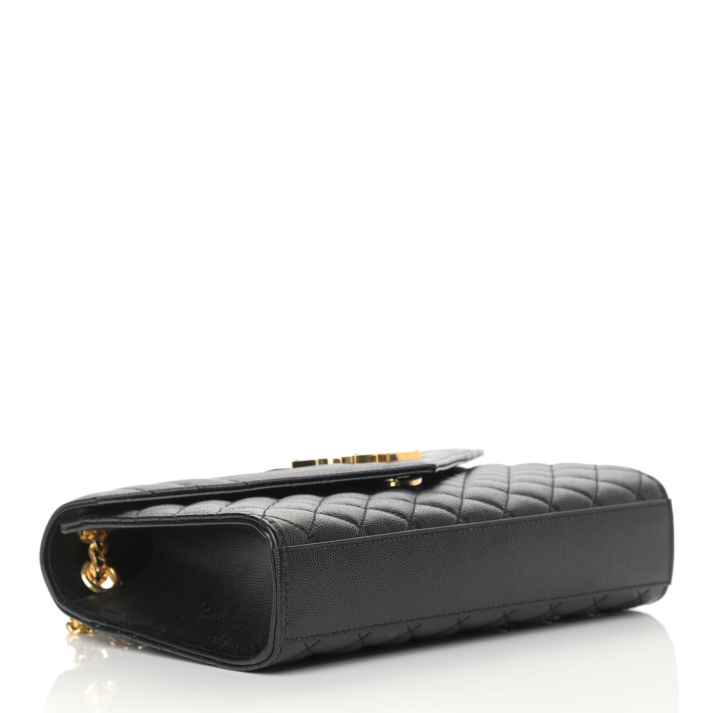 Grain De Poudre Textured Mixed Matelasse Triquilt Medium Monogram Satchel Black