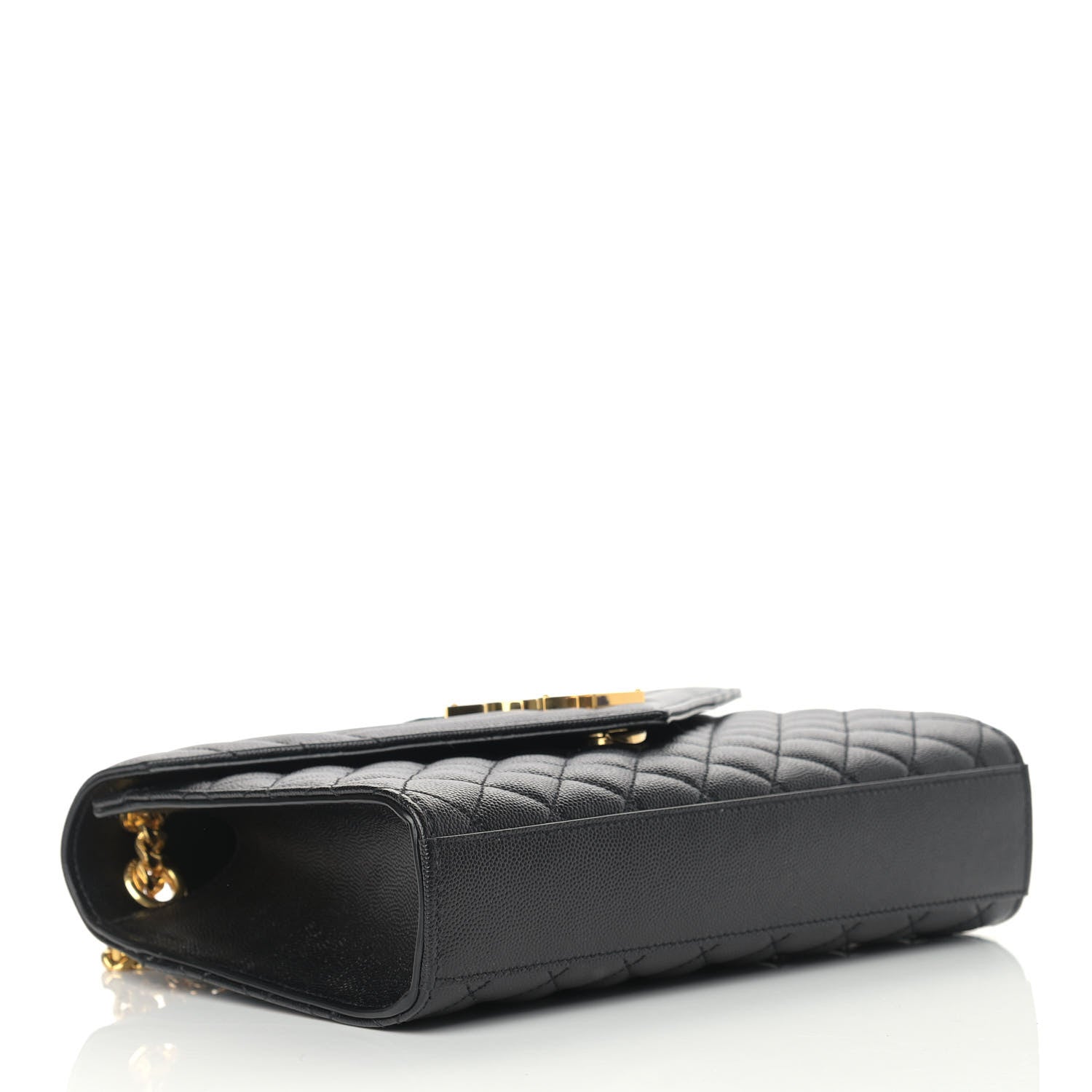 Saint Laurent Grain De Poudre Textured Mixed Matelasse Triquilt Medium Monogram Satchel Black 4 of 9