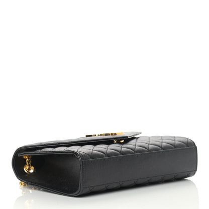 Saint Laurent Grain De Poudre Textured Mixed Matelasse Triquilt Medium Monogram Satchel Black 4 of 9