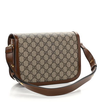 Gucci GG Supreme Monogram Horsebit 1955 Shoulder Bag Beige Brown Sugar 3 of 13