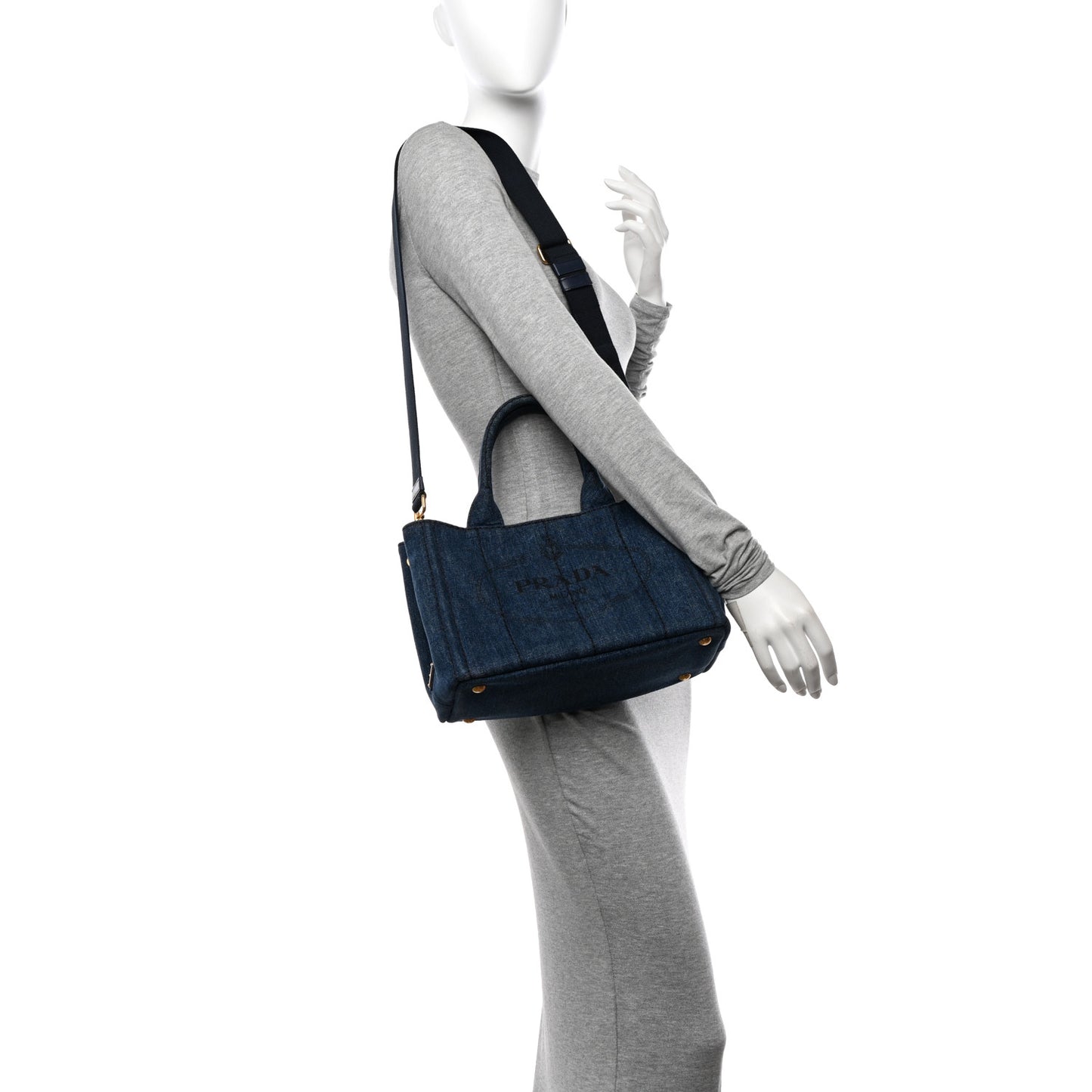 Denim Small Logo Tote Bleu