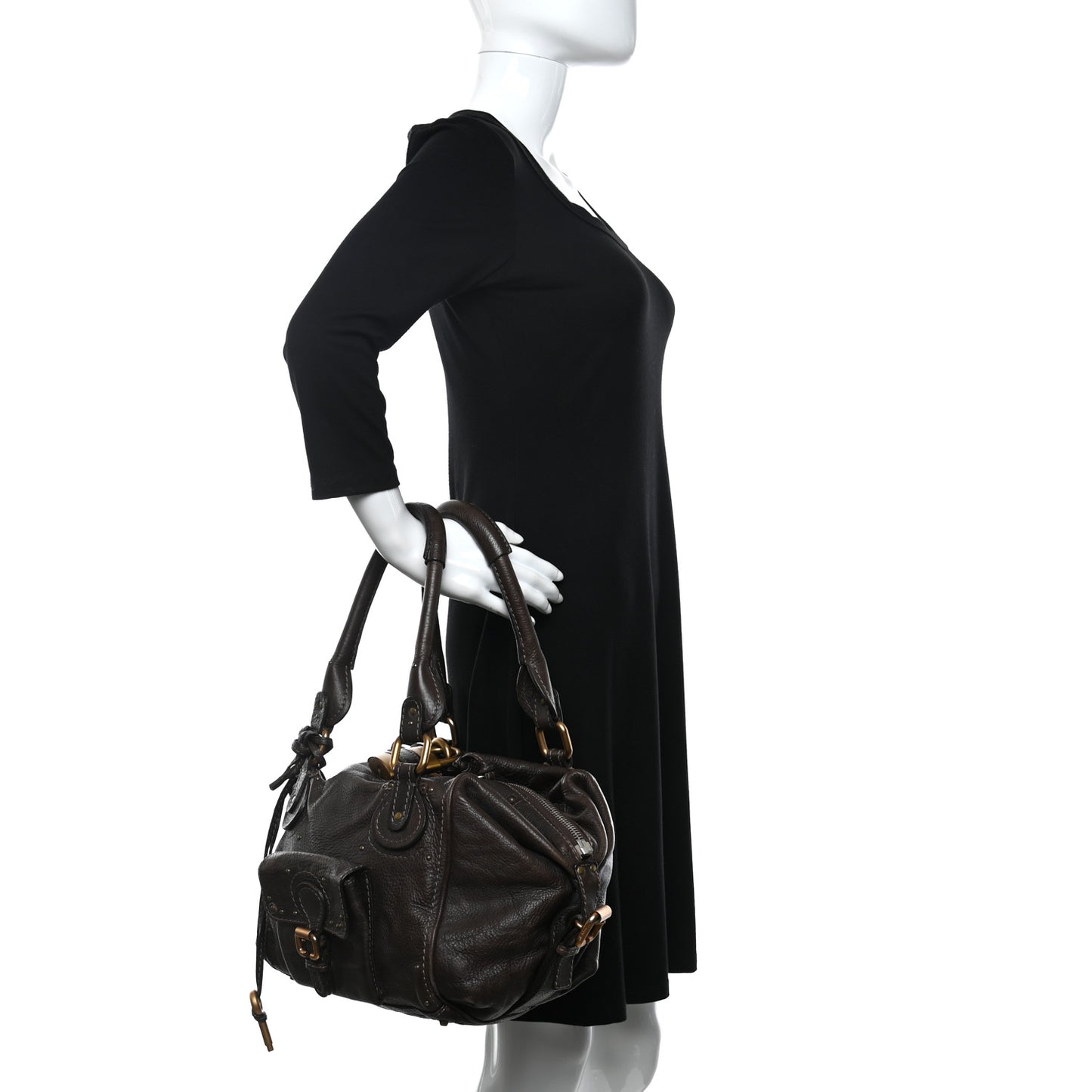 Calfskin Paddington Front Pocket Tote Chocolate