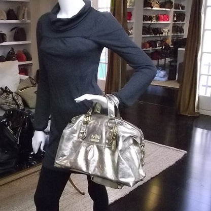 FASHIONPHILE COACHMadisonSabrinaMirroredMetallicGold12965 2 of 11