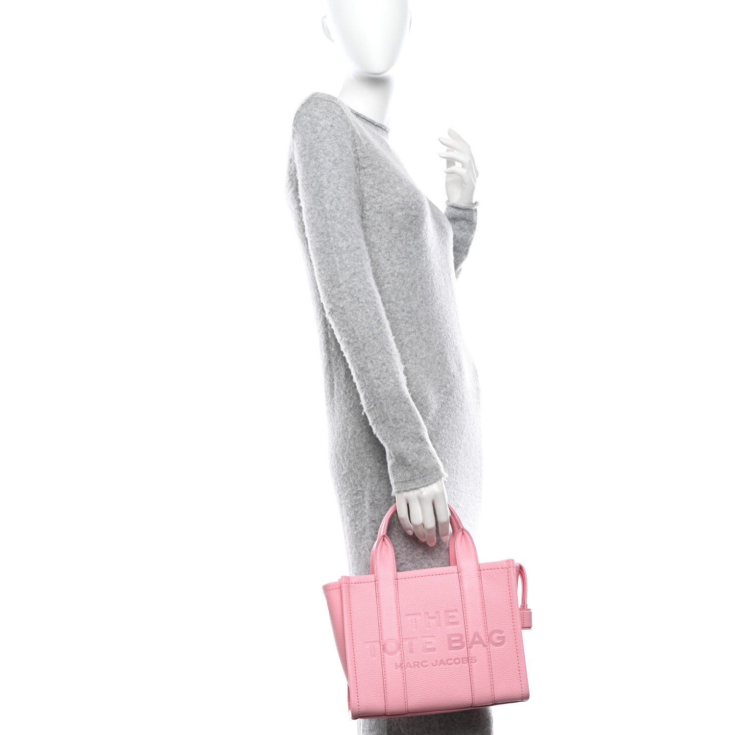 Marc Jacobs MARC JACOBS Grained Calfskin Small The Tote Bag Ribbon Pink 2 of 11