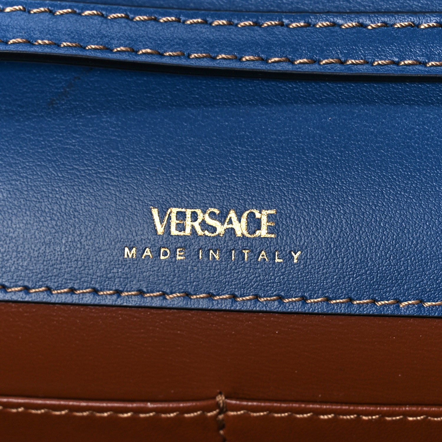 Versace Denim La Medusa Wallet On Strap Navy Blue 6 of 10